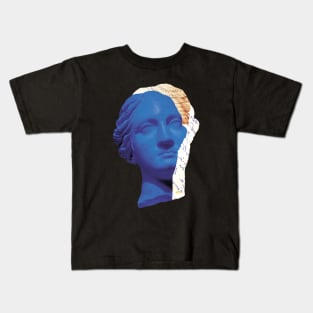 Blue Statue Head Kids T-Shirt